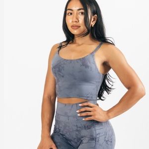 Alphalete Alphalux Force Crop - Stained Cyclone Blue Size S